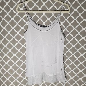 Vince Gray Layered Silk Accent Cami Tank Top S